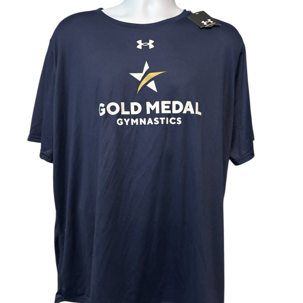Under Armour Men's Gold Medal Gymnastics Navy Blue Graphic Tee 2XL NEW